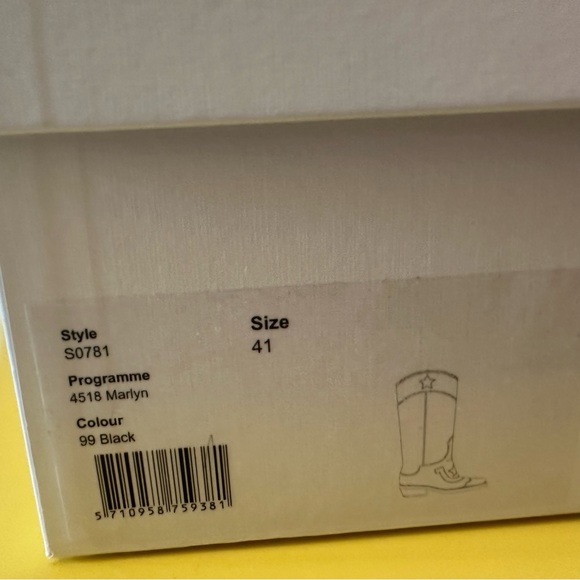 NWT Ganni Marlyn Black Patent Leather Western Cowboy Boots - Picture 4 of 11